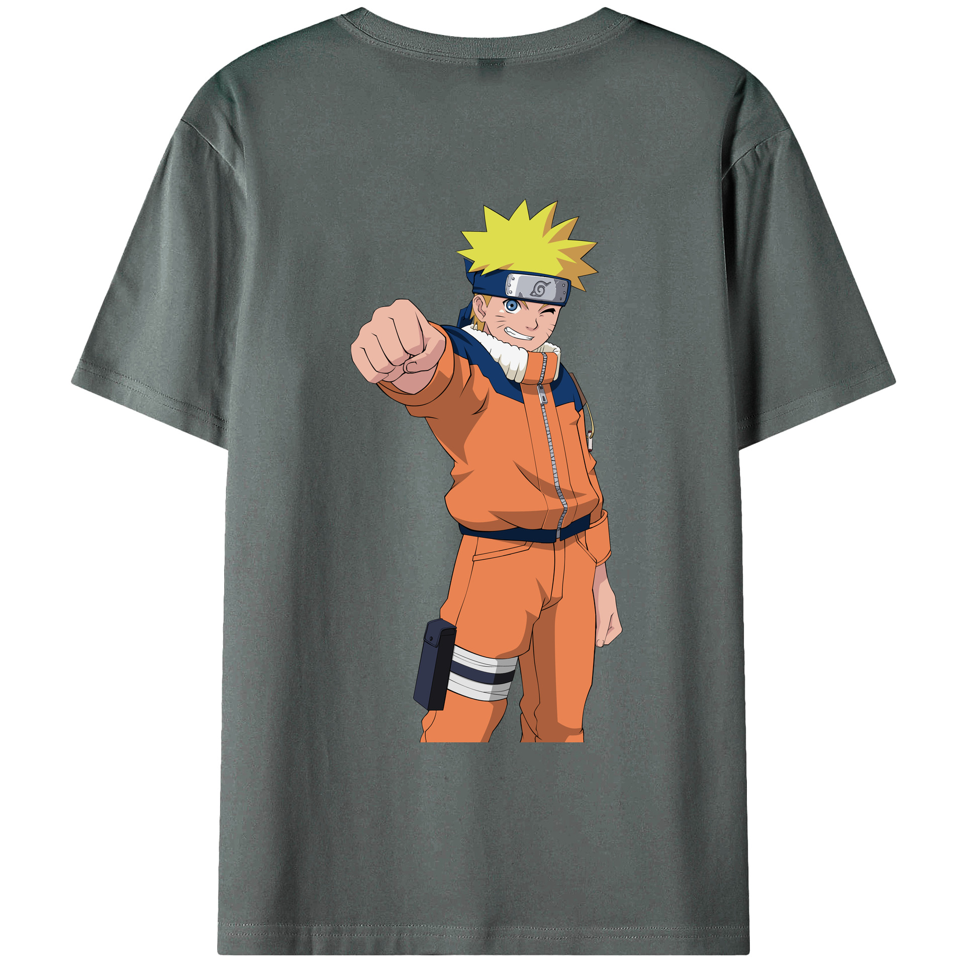 （画像用） NARUTO -ナルト- うずまき ナルト Uzumaki Naruto 綿100％ メンズ半袖Tシャツ（バックプリント） 通気性